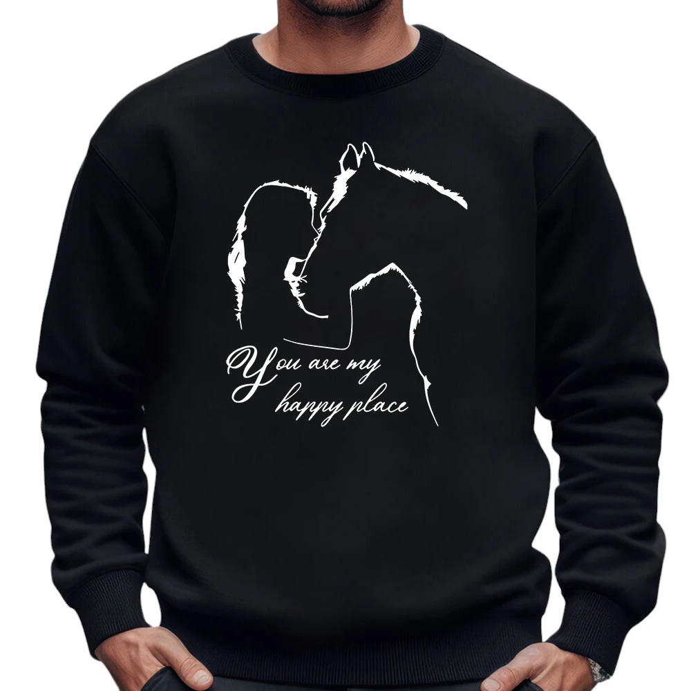 You Are My Happy Place Horse Sweatshirt - Black You Are My Happy Place Horse Sweatshirt - Black