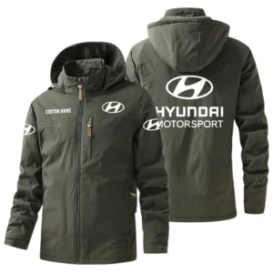 Hyundai Motorsport Windbreaker Jacket Hooded, Warm Lining Waterproof Outdoor Running Jacket For Men, Custom Name HIHI280225Y17WO88HYM