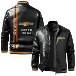 Vintage Chevrolet Silverado Exclusive Logo Jacket, Classic Ribbed Collar and Striped Cuffs, Custom Name TN21032025Y12LJ93CT2CHS