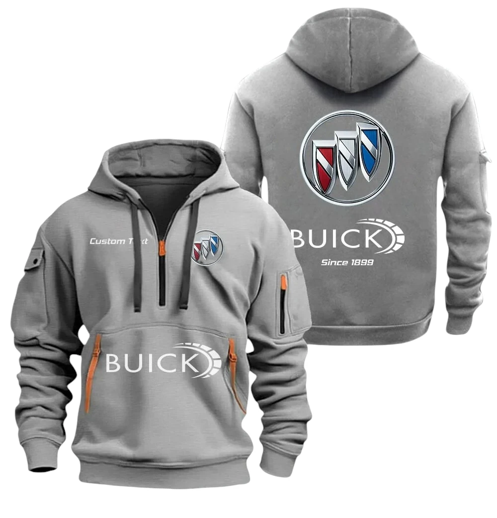 Buick Half Zip Hoodie, Sports Hooded Multi-Pockets, Custom Name TN250325Y25QZ2HCT3BUI Buick Half Zip Hoodie, Sports Hooded Multi-Pockets, Custom Name TN250325Y25QZ2HCT3BUI