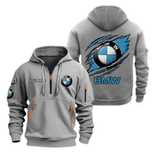 BMW Half Zip Hoodie, Sports Hooded Multi-Pockets, Custom Name TN250325Y25QZ2HCT4BMW