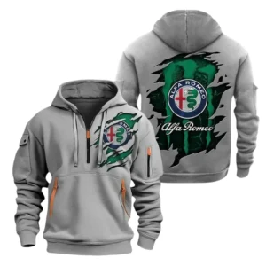 Alfa Romeo Half Zip Hoodie, Sports Hooded Multi-Pockets TN0030325Y25QZ2HCT2ALR