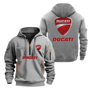 Ducati Half Zip Hoodie, Sports Hooded Multi-Pockets, Custom Name TN060325Y25QZ2HCT1DMH