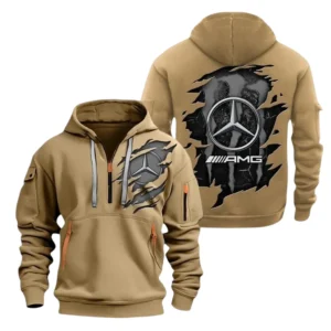 Mercedes AMG Half Zip Hoodie, Sport Hooded Multi-Pocket TN080325Y25QZ2HCT5AMG