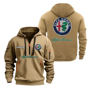 Alfa Romeo Half Zip Hoodie, Sport Hooded Multi-Pocket, Custom Name TN080325Y25QZ2HCT7ALR