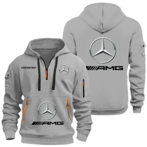 Mercedes AMG Half Zip Hoodie, Sports Hooded Multi-Pockets, Custom Name HIDI030325Y25QZ2HAMG
