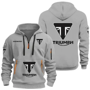 Triumph Motorcycles Half Zip Hoodie, Sports Hooded Multi-Pockets, Custom Name HIDI060325Y25QZ2HTRM