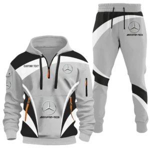 Mercedes AMG Half Zip Hoodie x Long Pants Set All-over Print, Custom Name HIDI120325Y26QZ3HAMG