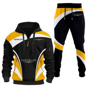Chrysler Half Zip Hoodie x Long Pants Set All-over Print, Custom Name HIDI130325Y26QZ3HCHR
