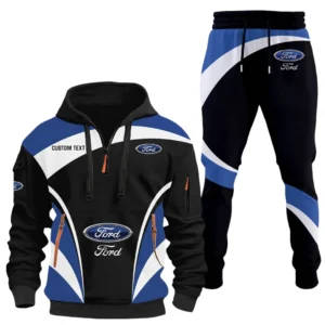 Ford Half Zip Hoodie x Long Pants Set All-over Print, Custom Name HIDI130325Y26QZ3HFOR