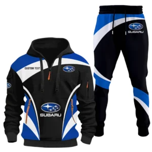 Subaru Half Zip Hoodie x Long Pants Set All-over Print, Custom Name HIDI140325Y26QZ3HSUB