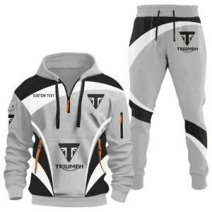 Triumph Motorcycles Half Zip Hoodie x Long Pants Set All-over Print, Custom Name HIDI150325Y26QZ3HTRM