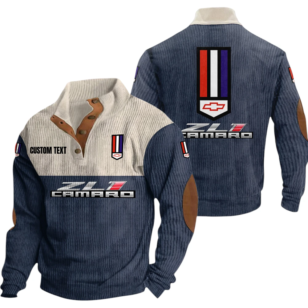 Camaro-Zl1 Exclusive Logo Knitted Ribbed Corduroy Sweatshirt Mid Stretch Stand Collar Pullover Sweater, Custom Text HG140325Y32RCSCT1CAZ Camaro-Zl1 Exclusive Logo Knitted Ribbed Corduroy Sweatshirt Mid Stretch Stand Collar Pullover Sweater, Custom Text HG140325Y32RCSCT1CAZ