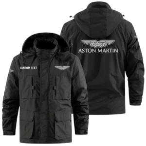 Aston Martin Exclusive Logo Windbreaker Jacket Hooded Detachable, Outdoor Jacket Multi Pocket, Custom Name HIDI170325Y26WMPASM