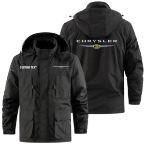 Chrysler Exclusive Logo Windbreaker Jacket Hooded Detachable, Outdoor Jacket Multi Pocket, Custom Name HIDI170325Y26WMPCHR