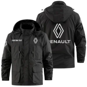 Renault Exclusive Logo Windbreaker Jacket Hooded Detachable, Outdoor Jacket Multi Pocket, Custom Name HIDI180325Y26WMPREN