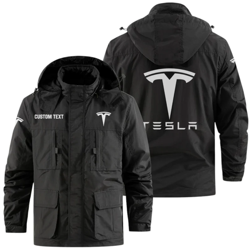 Tesla Exclusive Logo Windbreaker Jacket Hooded Detachable, Outdoor ...