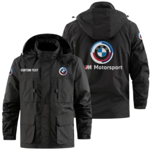 BMW M Motorsport Racing Exclusive Logo Windbreaker Jacket Hooded Detachable, Outdoor Jacket Multi Pocket, Custom Name HIDI190325Y26WMPBMM