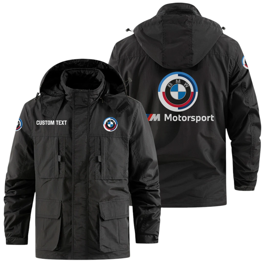 BMW M Motorsport Racing Exclusive Logo Windbreaker Jacket Hooded Detachable, Outdoor Jacket Multi Pocket, Custom Name HIDI190325Y26WMPBMM BMW M Motorsport Racing Exclusive Logo Windbreaker Jacket Hooded Detachable, Outdoor Jacket Multi Pocket, Custom Name HIDI190325Y26WMPBMM