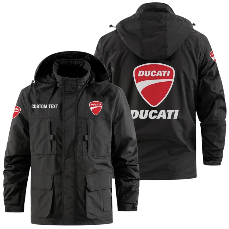Veste Daytona Style Ducati Noire Avec Capuche Détachable - Taille M - Neuf Avec étiquettes