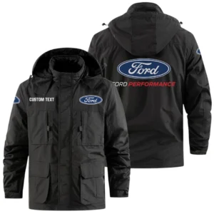 Ford Performance Racing Exclusive Logo Windbreaker Jacket Hooded Detachable, Outdoor Jacket Multi Pocket, Custom Name HIDI190325Y26WMPFOP