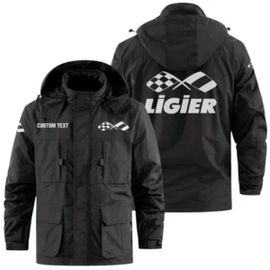 Ligier Automotive Racing Exclusive Logo Windbreaker Jacket Hooded Detachable, Outdoor Jacket Multi Pocket, Custom Name HIDI190325Y26WMPLIA