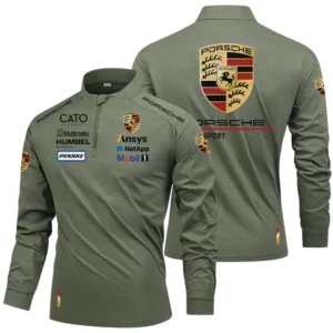 Porsche Motorsport Racing Limited 2025 Long Sleeve Shirt, Stand Collar Quarter Zip-up HIDI240325Y49LMT05POM