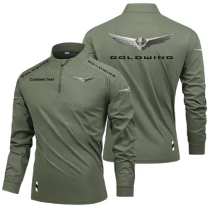 Honda Gold Wing Limited 2025 Long Sleeve Shirt, Stand Collar Quarter Zip-up Custom Name HIDI270325Y49LMT05HGW