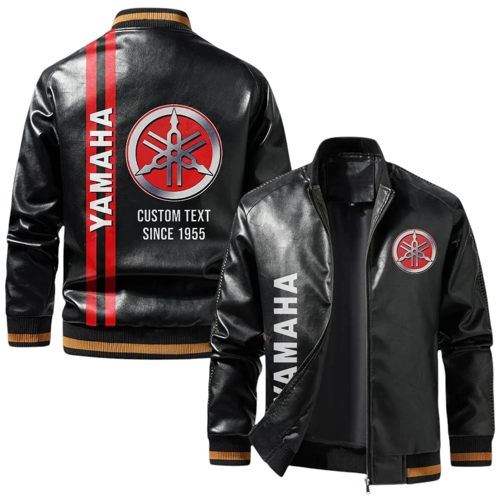 Vintage Yamaha Exclusive Logo Jacket, Classic Ribbed Collar and Striped Cuffs, Custom Name TN01042025Y12LJ93CT2YMH Vintage Yamaha Exclusive Logo Jacket, Classic Ribbed Collar and Striped Cuffs, Custom Name TN01042025Y12LJ93CT2YMH