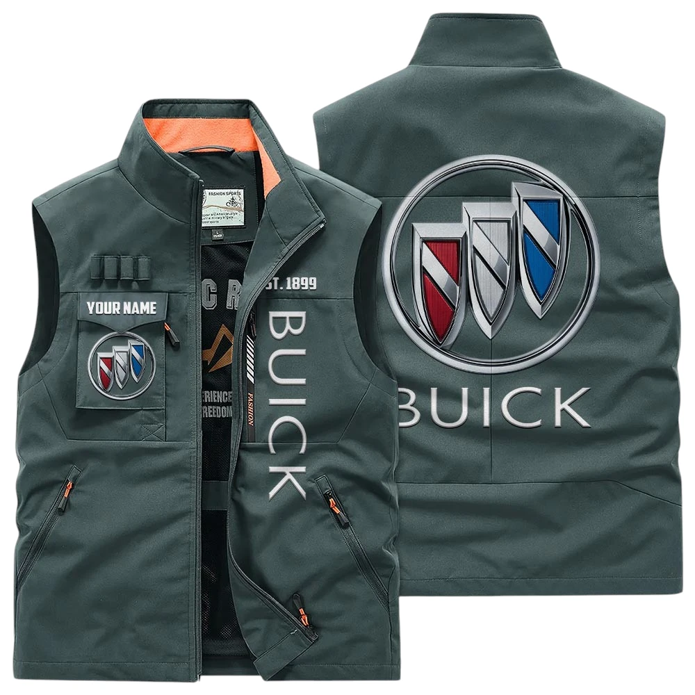 Buick Multi Pocket Vest Sleeveless Men Outdoor Vest Lightweight Custom Name TN170425Y39MPVCT2BUI Buick Multi Pocket Vest Sleeveless Men Outdoor Vest Lightweight Custom Name TN170425Y39MPVCT2BUI