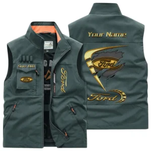 Ford Multi Pocket Vest Sleeveless Men Outdoor Vest Lightweight Custom Name For Fans TN220425Y39MPVCT1FOR