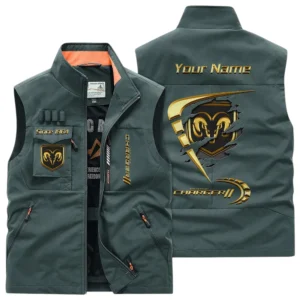 Dodge Charger Multi Pocket Vest Sleeveless Men Outdoor Vest Lightweight Custom Name For Fans TN220425Y39MPVCT2DOD