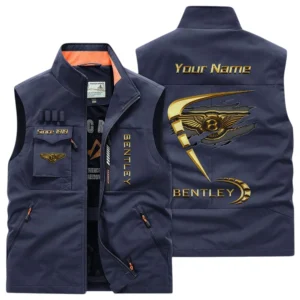 Bentley Multi Pocket Vest Sleeveless-Men Outdoor Vest Lightweight, Custom Name For Fans TN220425Y39MPVCT1TLE