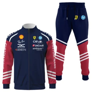 Scuderia Ferrari HP Racing Long Sleeve Shirt Full Zip x Long Pants Set All Over Print, Sports Style Custom Name HIDI020425Y53S16JKFHP