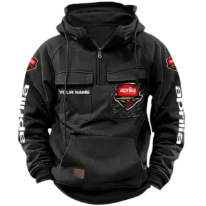 Aprilia Quarter Zip Hoodie, Sports Hoodie Multi-Pockets, Custom Name HG030525Y41HJRCT1APR