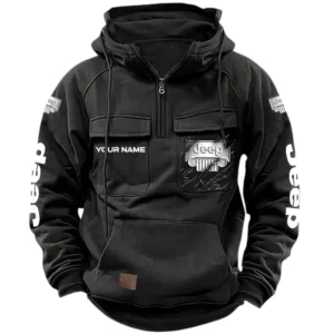 Jeep Quarter Zip Hoodie, Sports Hoodie Multi-Pockets, Custom Name HG130525Y41HJRCT1JEE