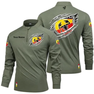 Abarth Long Sleeve Shirt, Stand Collar Quarter Zip-up Custom Name HIDI080525Y49LMT05ABA