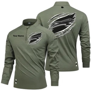 Arctic Cat Long Sleeve Shirt, Stand Collar Quarter Zip-up Custom Name HIDI080525Y49LMT05ARC