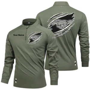 Mustang Long Sleeve Shirt, Stand Collar Quarter Zip-up Custom Name HIDI080525Y49LMT05MUS