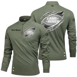 Land Rover Long Sleeve Shirt, Stand Collar Quarter Zip-up Custom Name HIDI090525Y49LMT05LAR