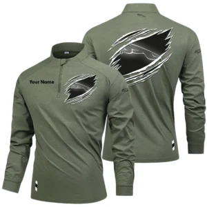 Jaguar Long Sleeve Shirt, Stand Collar Quarter Zip-up Custom Name HIDI100525Y49LMT05JAG
