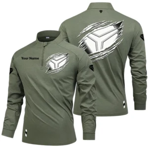 Slingshot Long Sleeve Shirt, Stand Collar Quarter Zip-up Custom Name HIDI100525Y49LMT05SLS