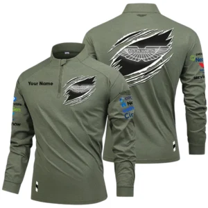 Aston Martin Racing Long Sleeve Shirt, Stand Collar Quarter Zip-up Custom Name HIDI130525Y49LMT05AMR