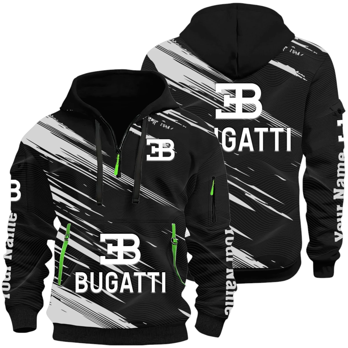 Bugatti Half Zip Hoodie All Over Prints, Multi-Pockets Custom Name HIHI040625Y26QZ3HBUG Bugatti Half Zip Hoodie All Over Prints, Multi-Pockets Custom Name HIHI040625Y26QZ3HBUG