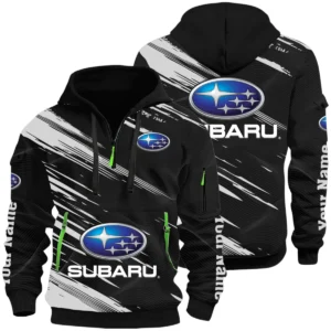 Subaru Half Zip Hoodie All Over Prints, Multi-Pockets Custom HIHI140625Y26QZ3HSUB