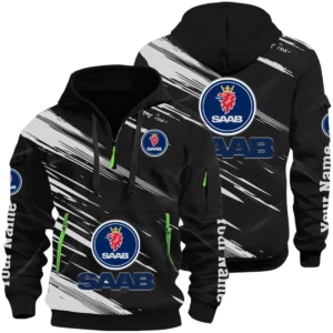 Saab Half Zip Hoodie All Over Prints, Multi-Pockets Custom Name HIHI180625Y26QZ3HSAA