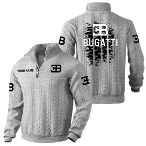 Bugatti Quarter Zip Sweatshirt Stand Collar Gift For Fan Custom Name