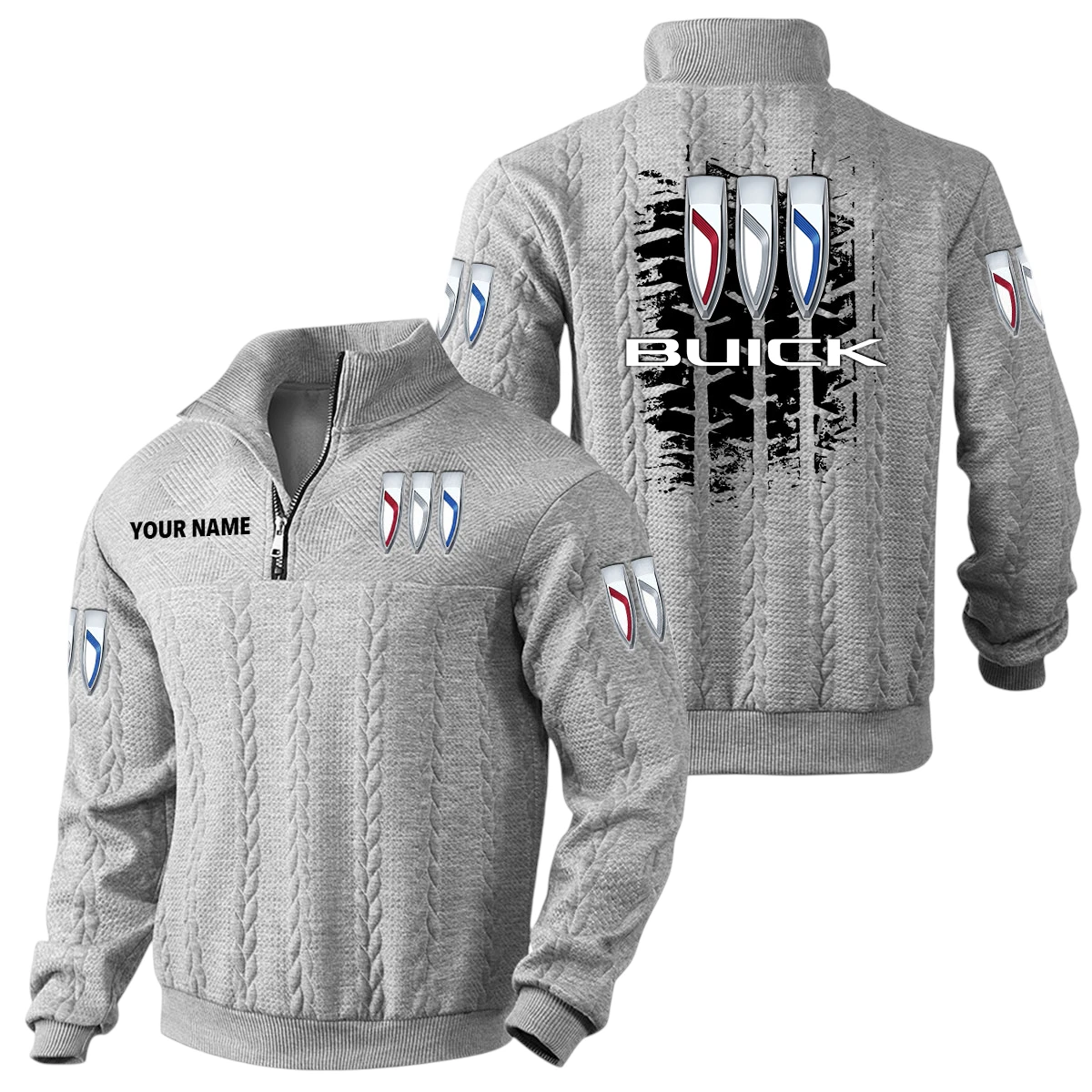 Buick Quarter Zip Sweatshirt Stand Collar Gift For Fan Custom Name Buick Quarter Zip Sweatshirt Stand Collar Gift For Fan Custom Name